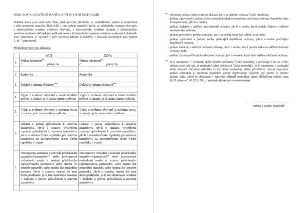 T968 Dotazník k uzavření manželství (strana 03+04)