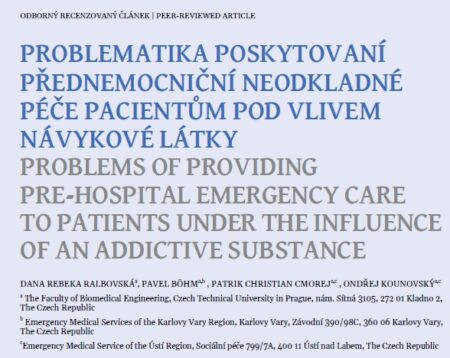 Problematika škodlivého použití návykové látky při poskytování přednemocniční neodkladné péče