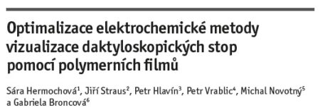 Optimalizace elektrochemické metody vizualizace daktyloskopických stop pomocí polymerních filmů